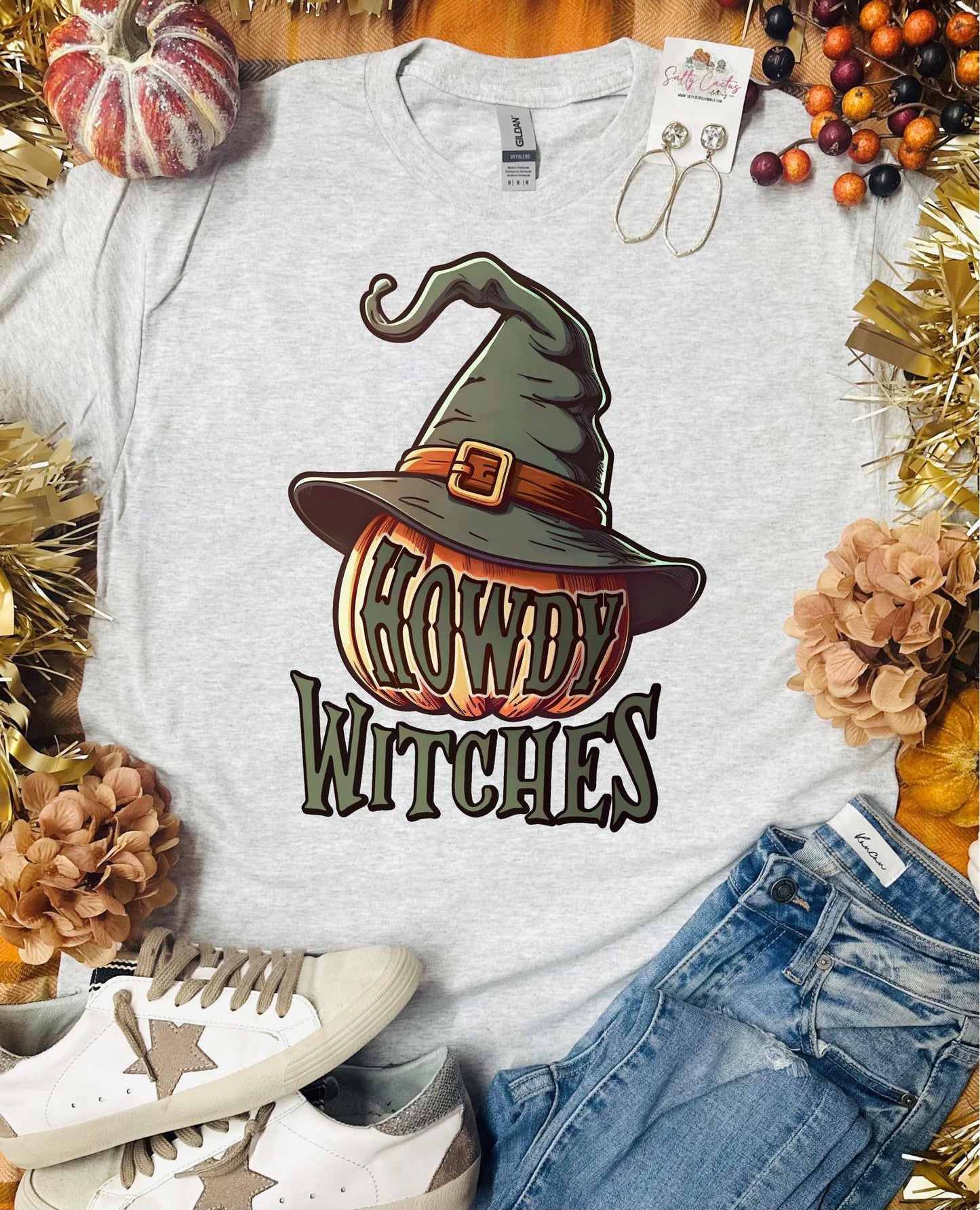 Howdy Witches Ash Grey Tee