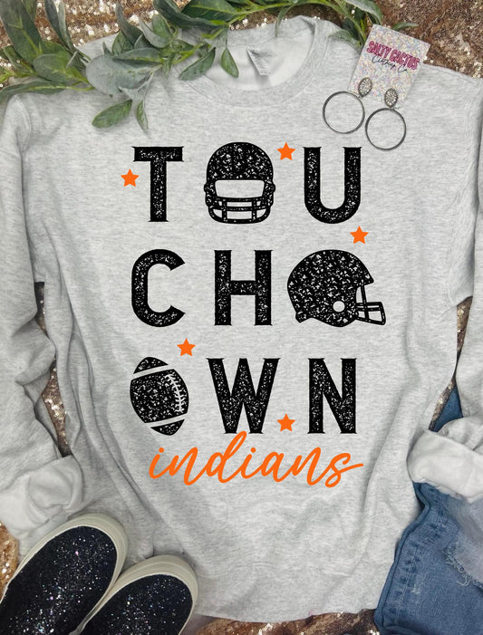 KIDS Touchdown Football Star Mascot Ash Grey Tee