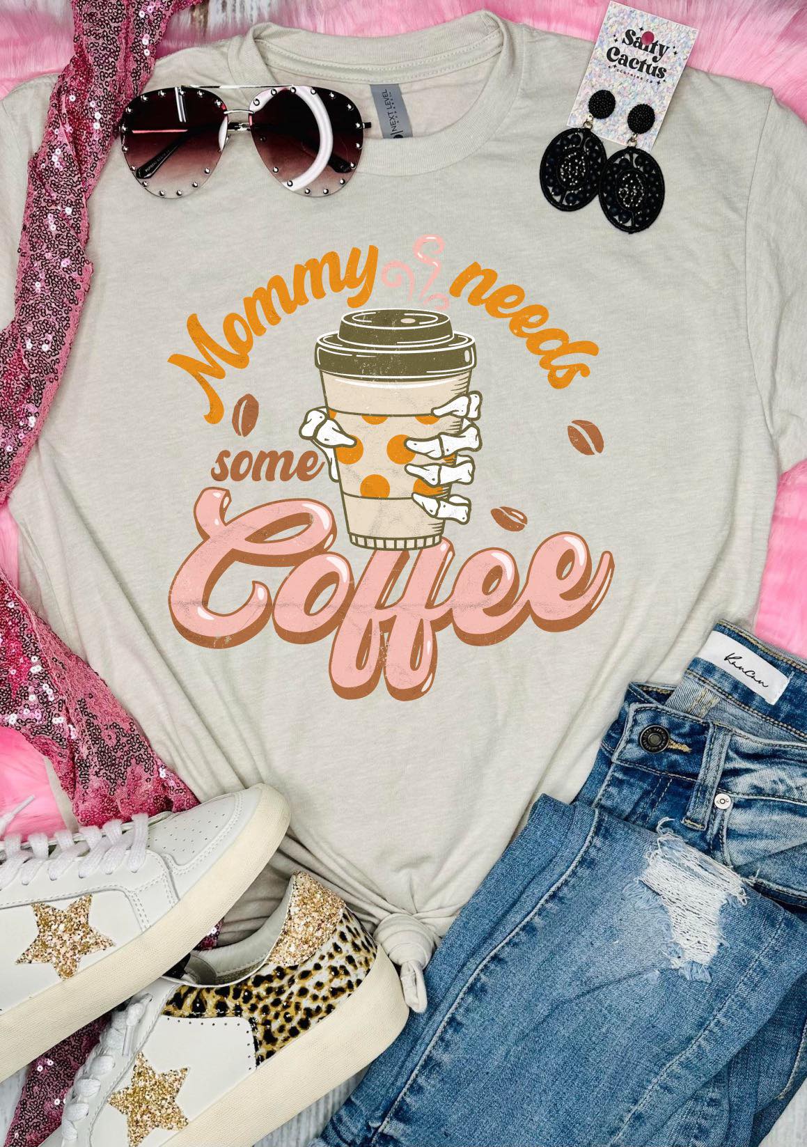 Mommy Needs Some Coffee Tan Tee