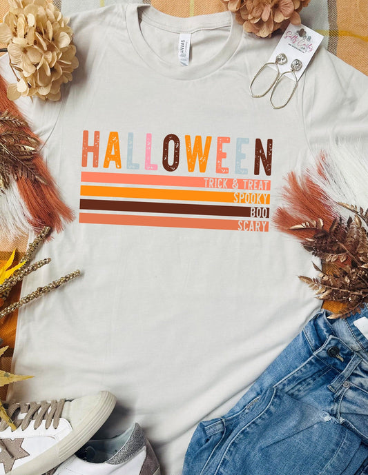 Trick or Treat Retro Halloween Tan Tee