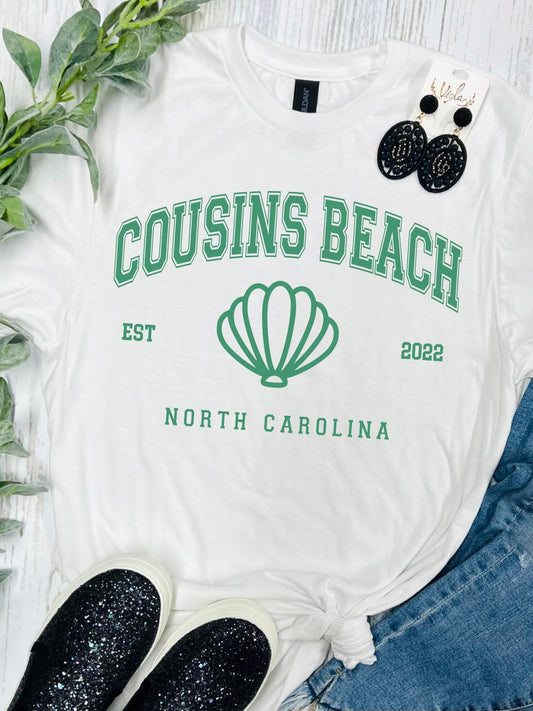 Cousins Beach Est 2022 White Tee