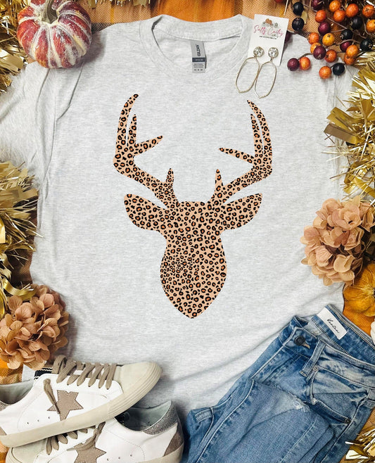 Leopard Deer Mont Ash Grey Tee