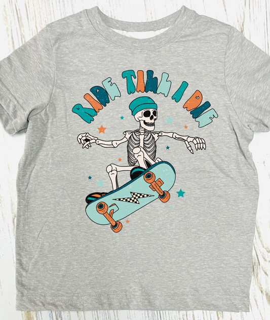 Ride Till I Die Grey Tee