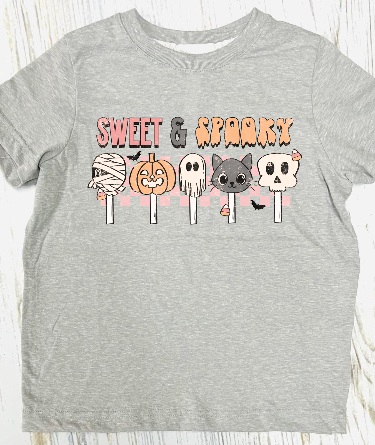 Sweet and Spooky Girl Grey Tee