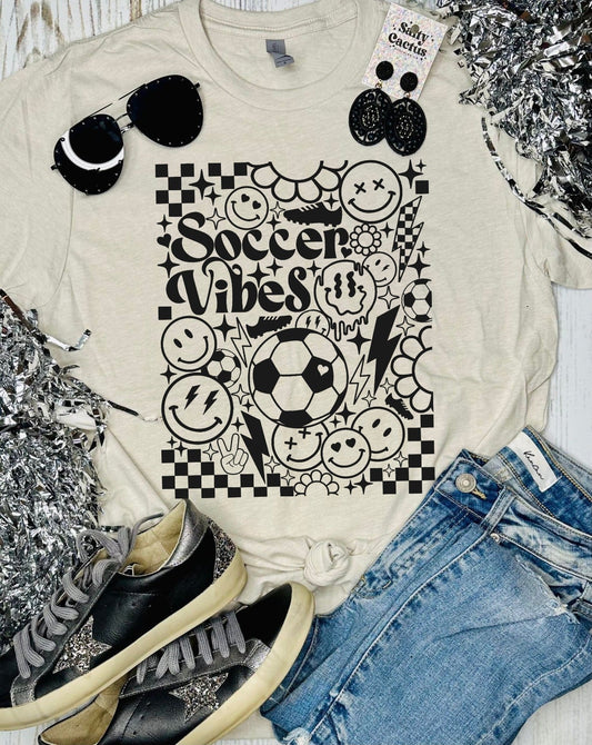 Soccer Vibes  Tan Tee