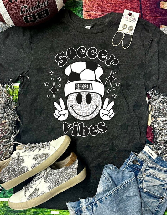 *DTG* Soccer Vibes Retro Smile Black Star Tee