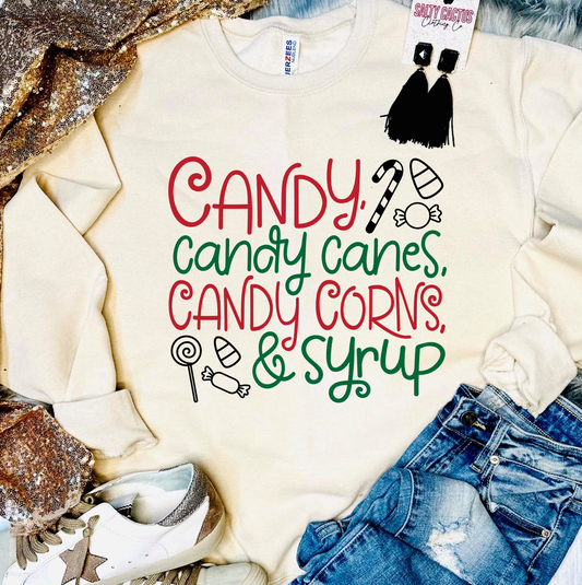 Candy Canes Tan Sweatshirt