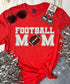 *DTG* Football Mom Faux Chenille Patch Colorful Tee