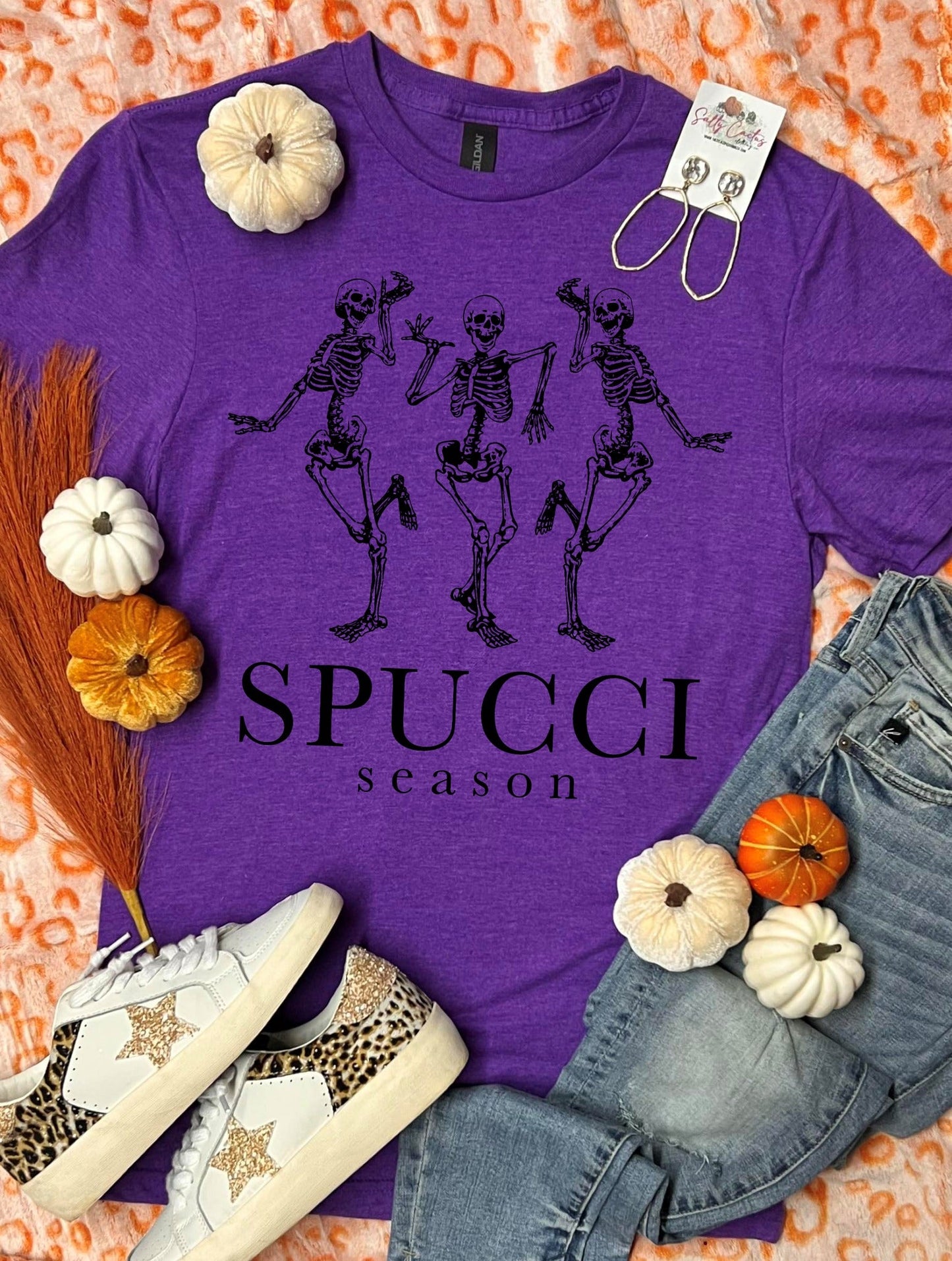 Spucci Season Skeleton Purple Tee