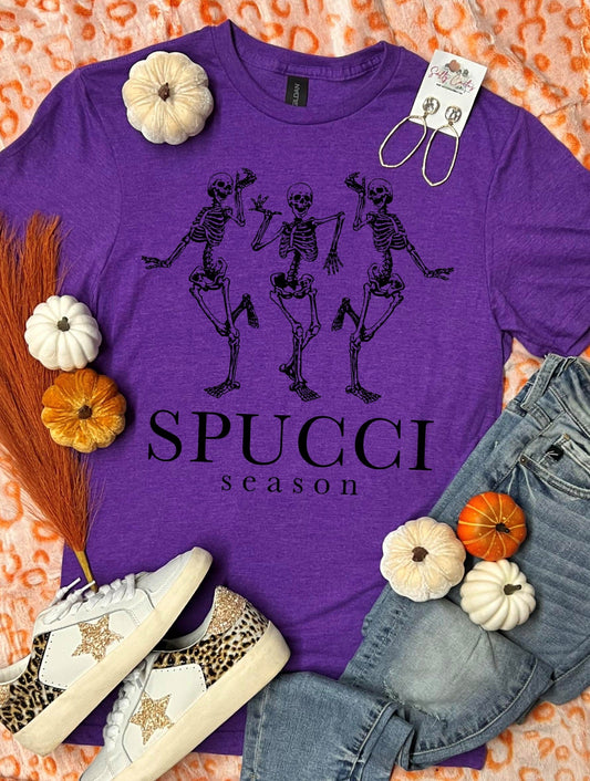 Spucci Season Skeleton Purple Tee