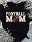 *DTG* Football Mom Faux Chenille Patch Colorful Tee