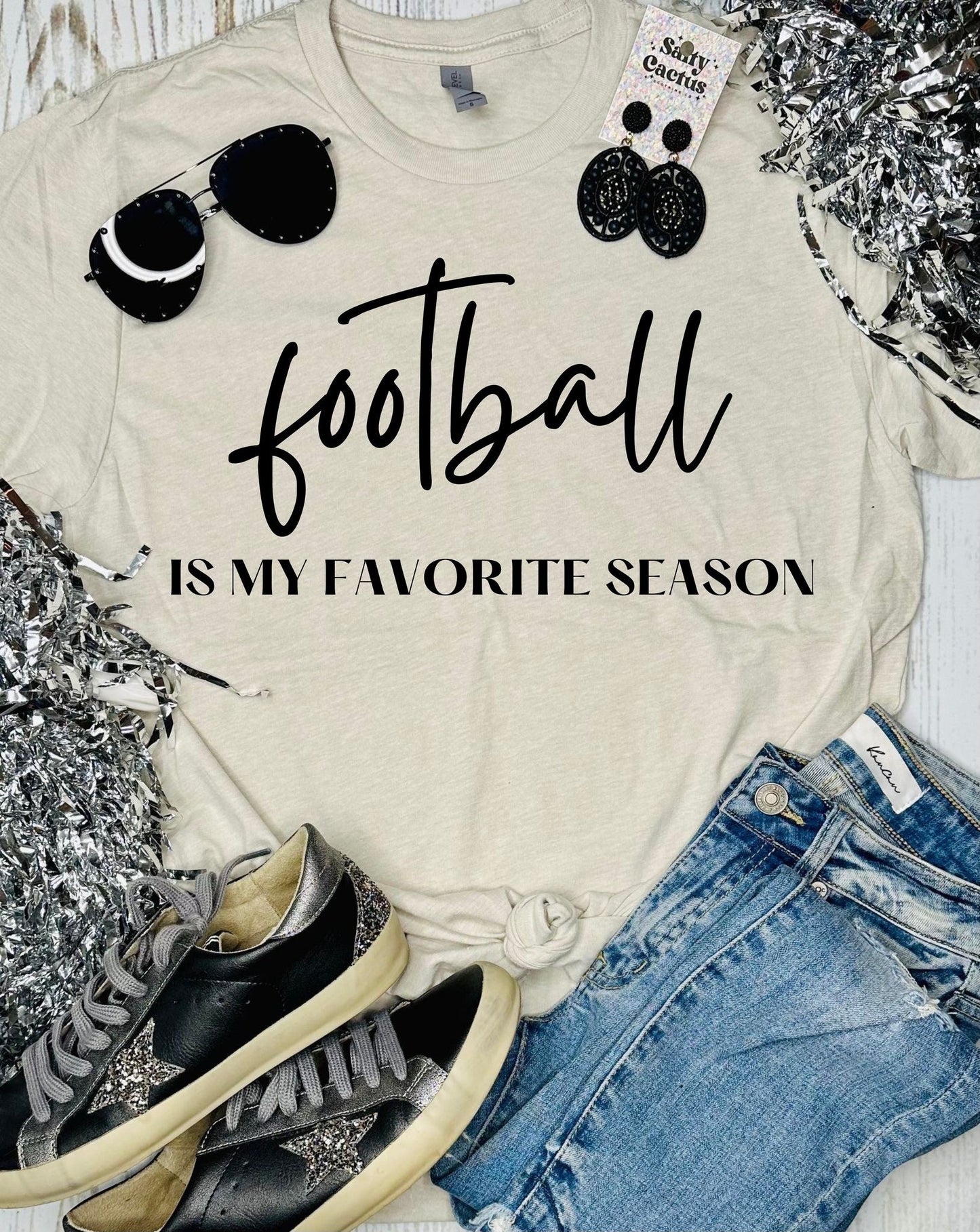 Football Is My Favorite Season Tan Tee