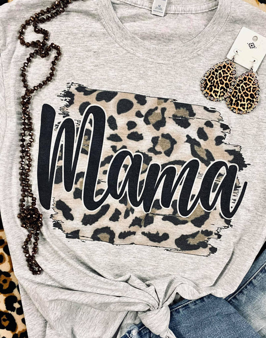 Name Brushstroke Leopard/Plaid Ash Grey Tee