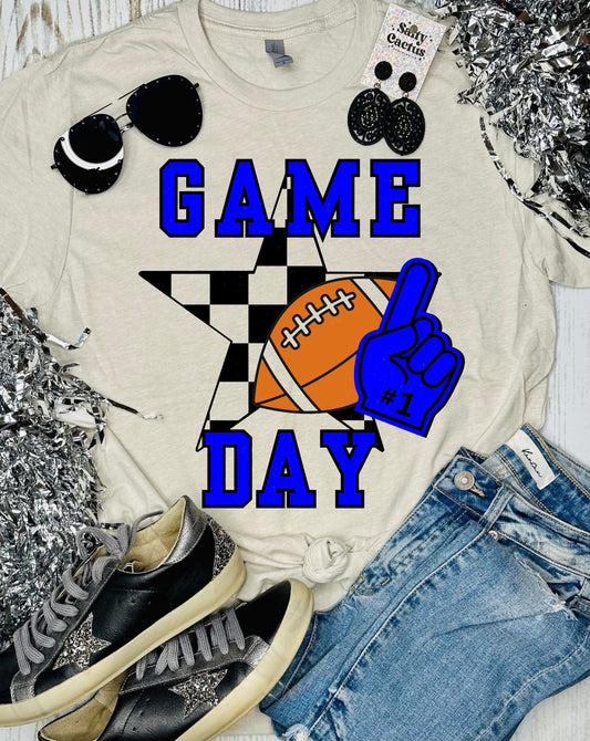 Kids Game Day Checkered Sar Tan Tee