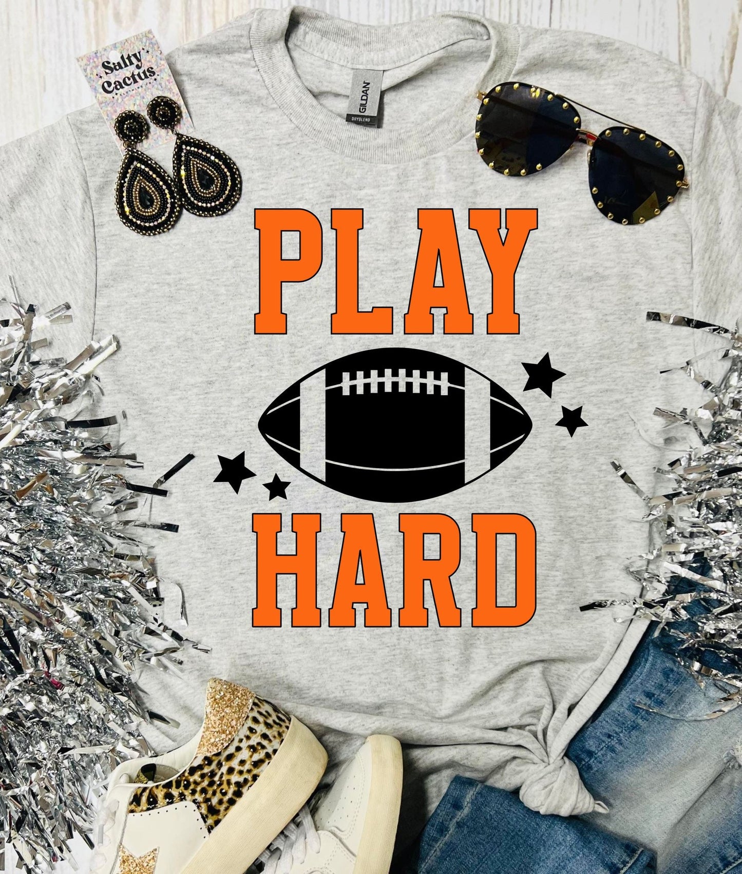 Play Hard Ash Grey Tee