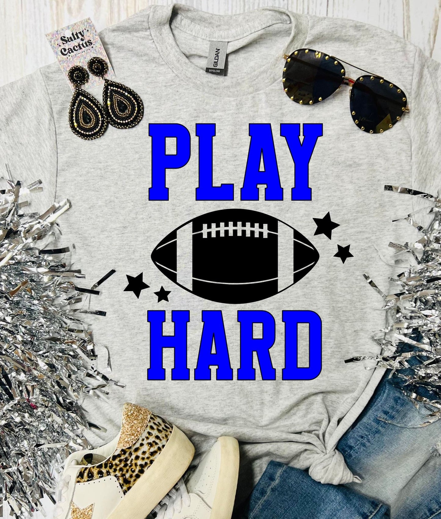 Play Hard Ash Grey Tee