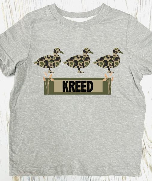 Three Ducks Camo Ash Grey Tee