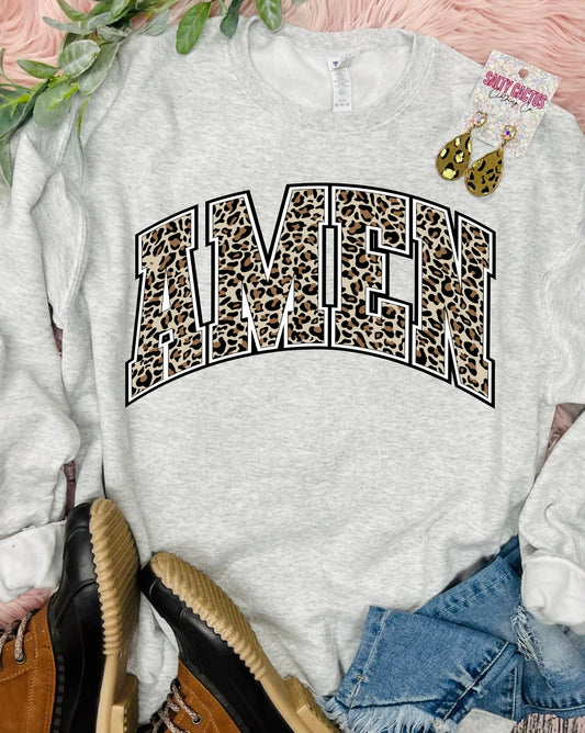 Amen Leopard Ash Grey Sweatshirt