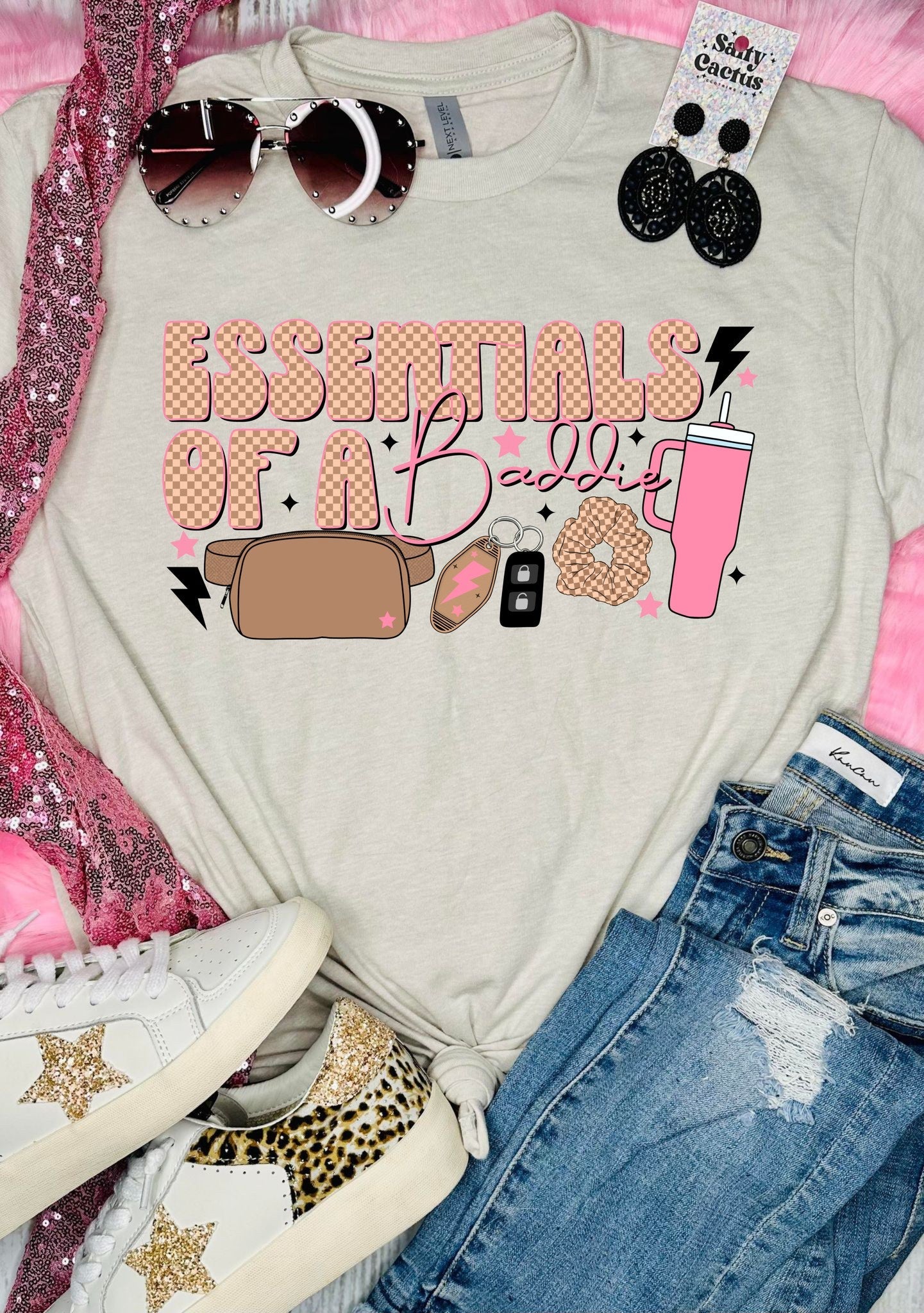 Essentials of a Baddie Tan Tee