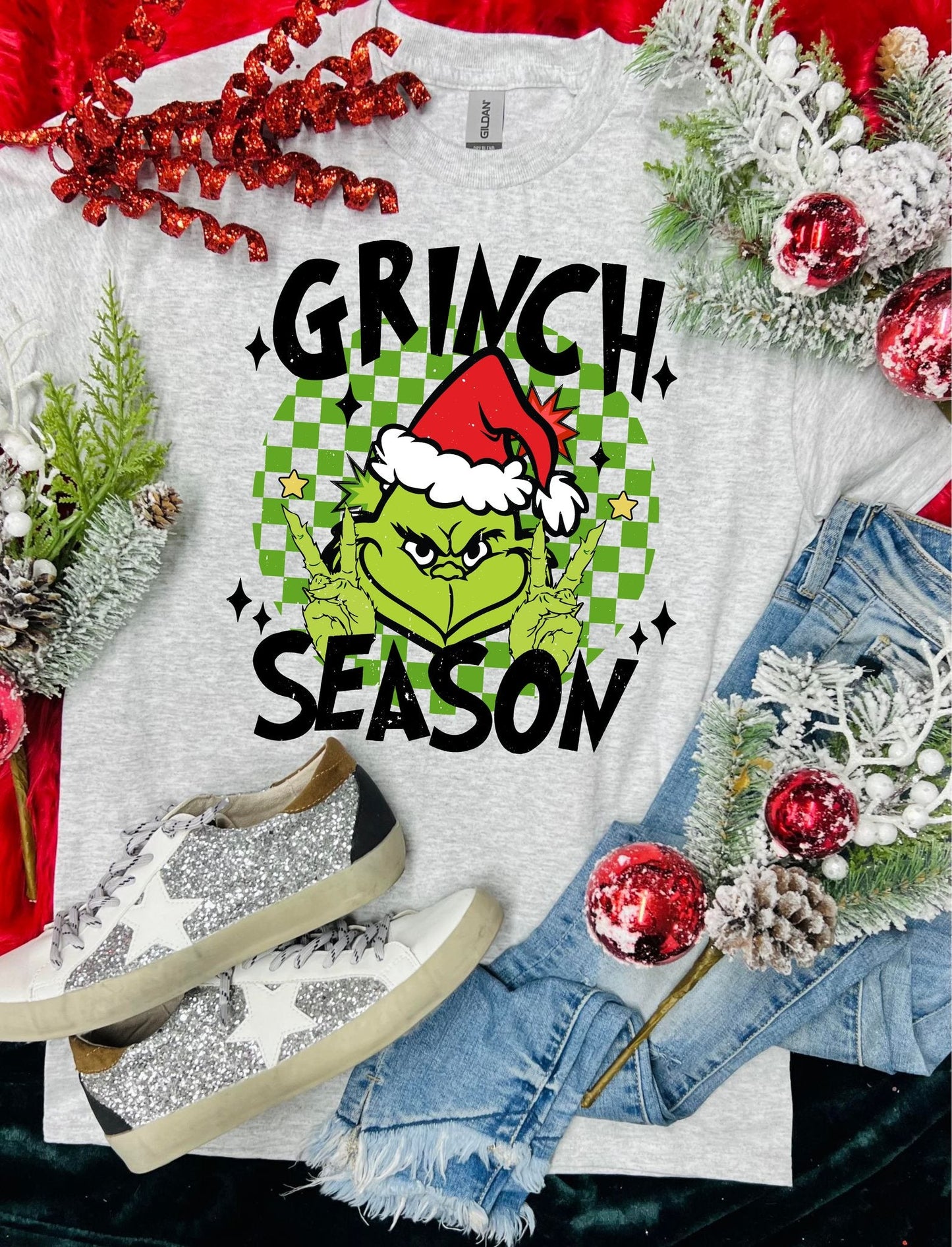 Grinch Season Ash Grey Tee