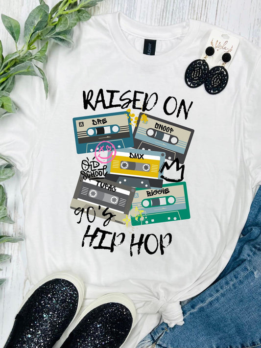 Raised on 90's Hip Hop White Tee