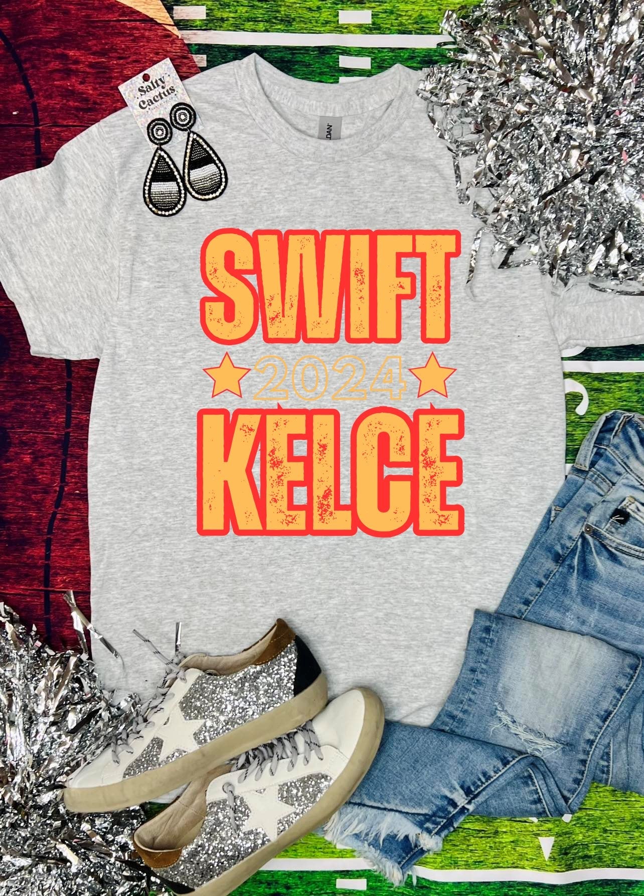 Swift Kelce 2024 Ash Grey Tee