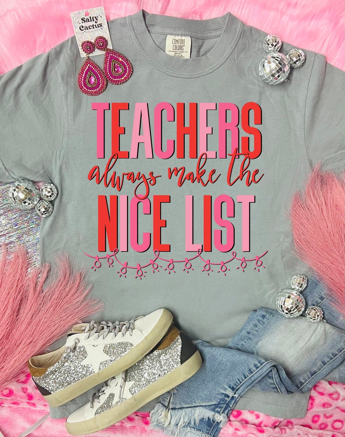 DTG Teachers Always Make The Nice List Granite Tee