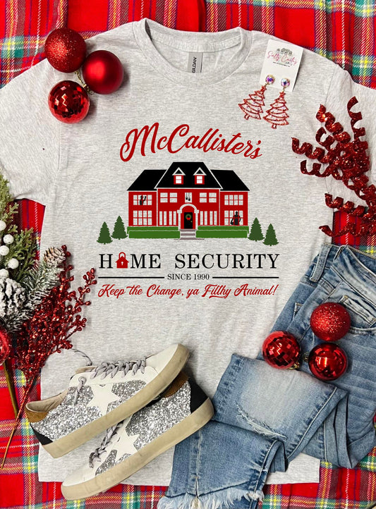 McCallisters Home Security Ash Grey Tee