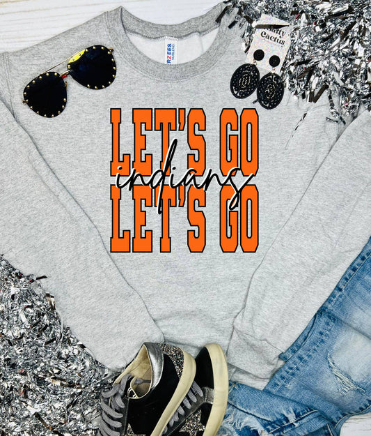 Let's Go Let's Go Mascot Ash Grey Long Sleeve/ Tee/ Sweatshirt