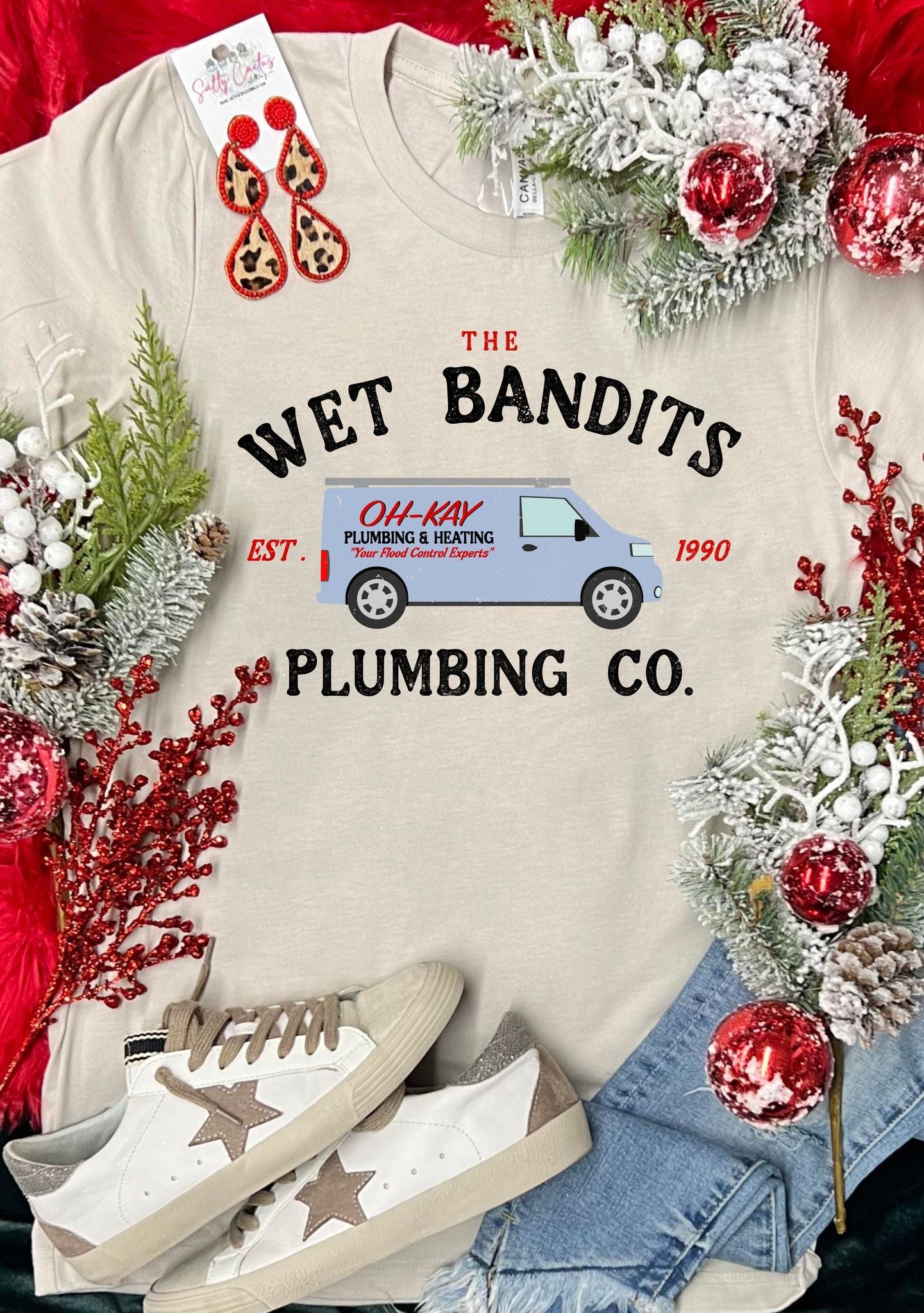 Wet Bandits Plumbing Co. Tan Tee