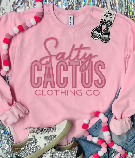 Cursive Block Logo Baby Pink Sweatshirt