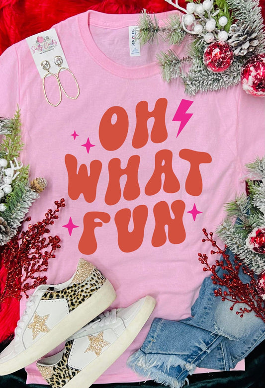 Oh What Fun Retro Pink Tee