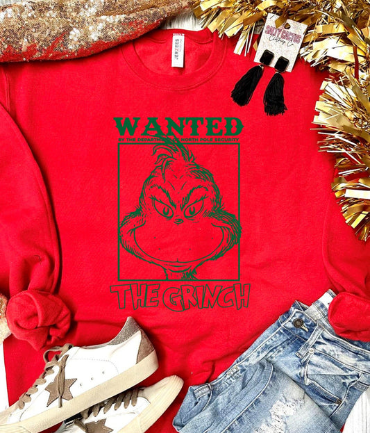 *DTG* Wanted The Grinch Red Sweatshirt