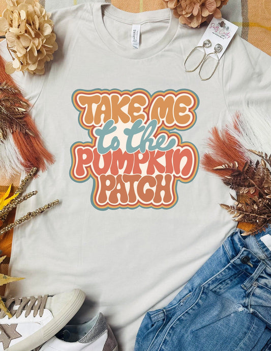 Take Me to the Pumpkin Patch Groovy Tan Tee