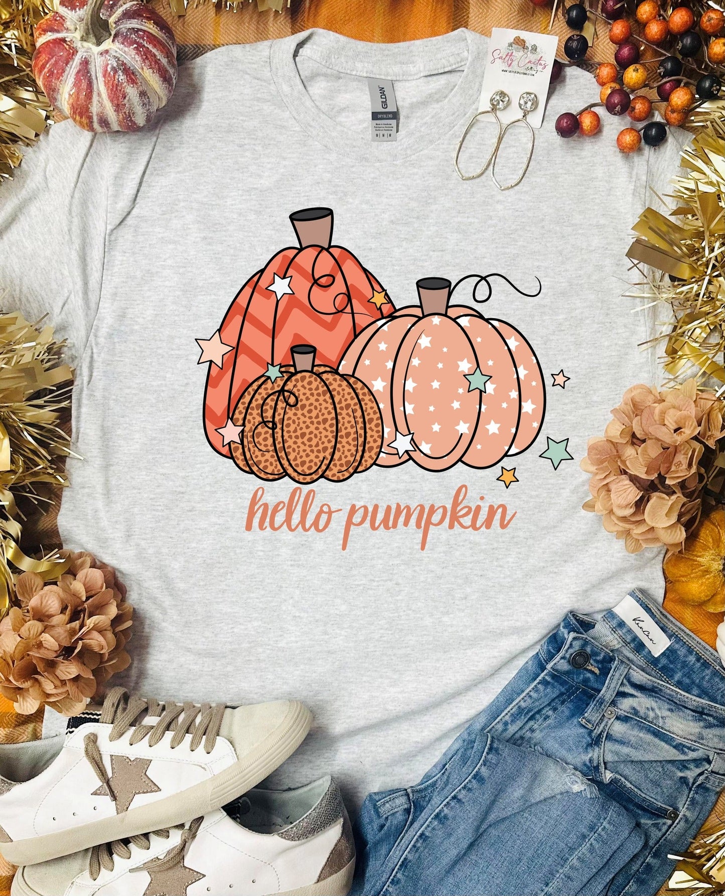 Hello Pumpkin Trendy Ash Grey Tee