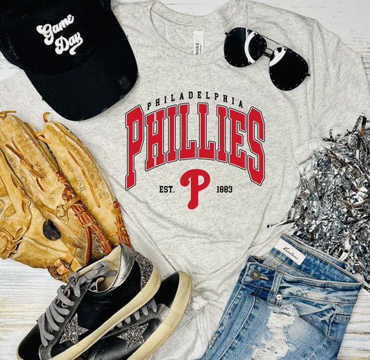 P Phillies Est Ash Grey Tee