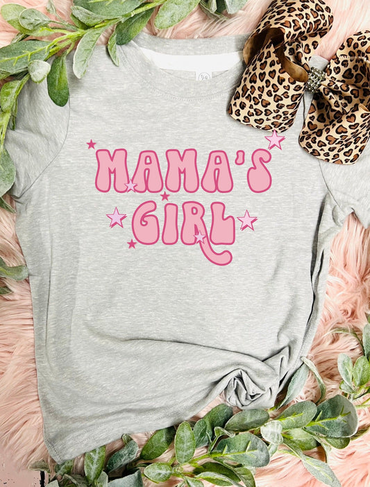 Mama's Girl Retro Star Ash Grey Tee