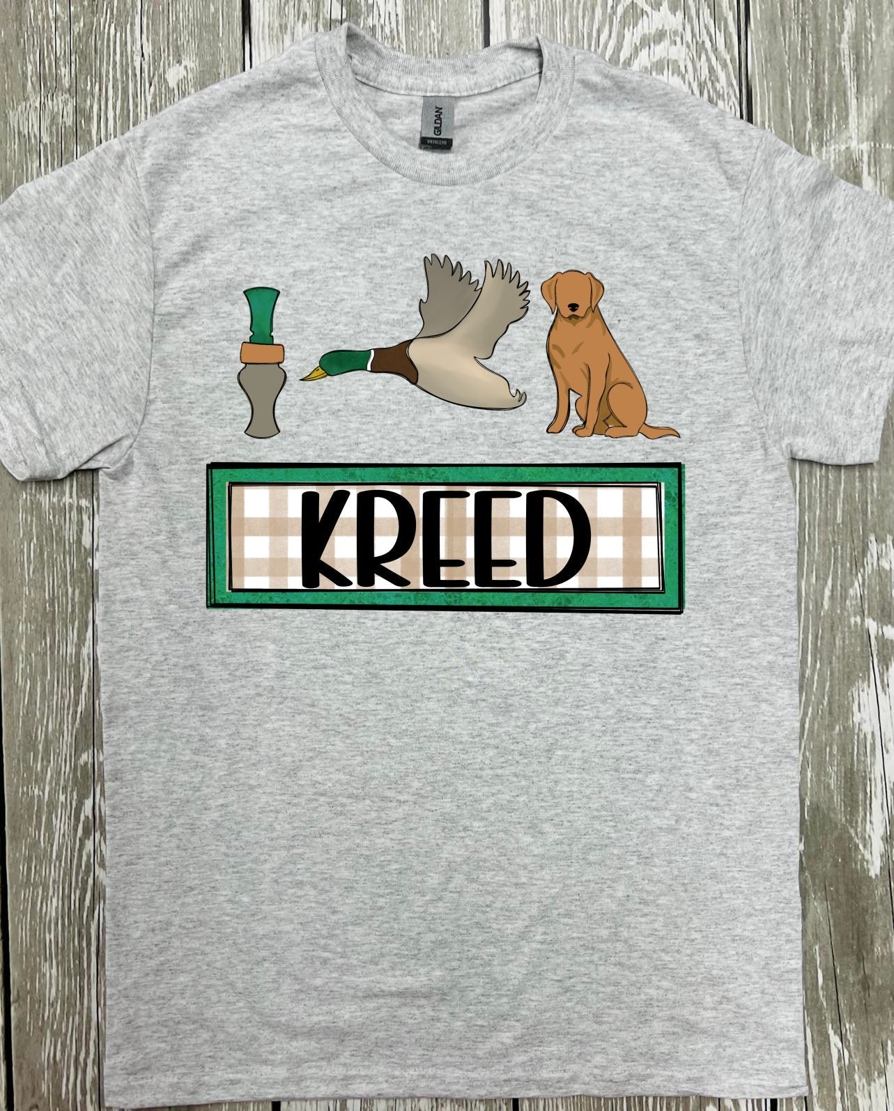 Custom Duck Call Dog Ash Grey Tee