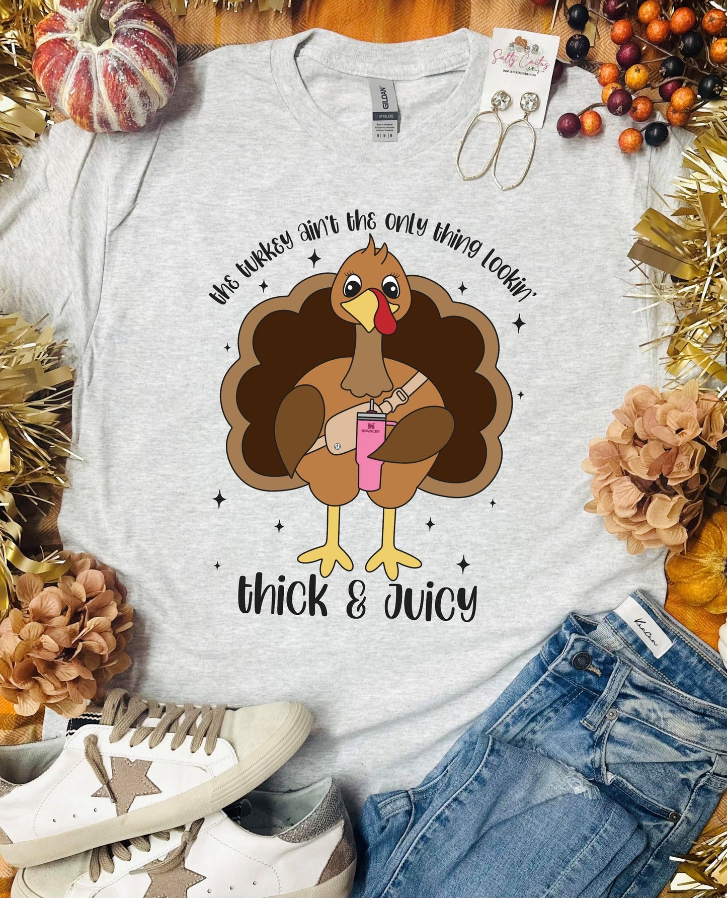 Thick and Juicy Turkey Ash Grey Tee