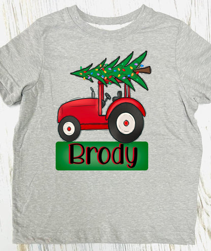 Kids Tractor Custom Tees Ash Grey