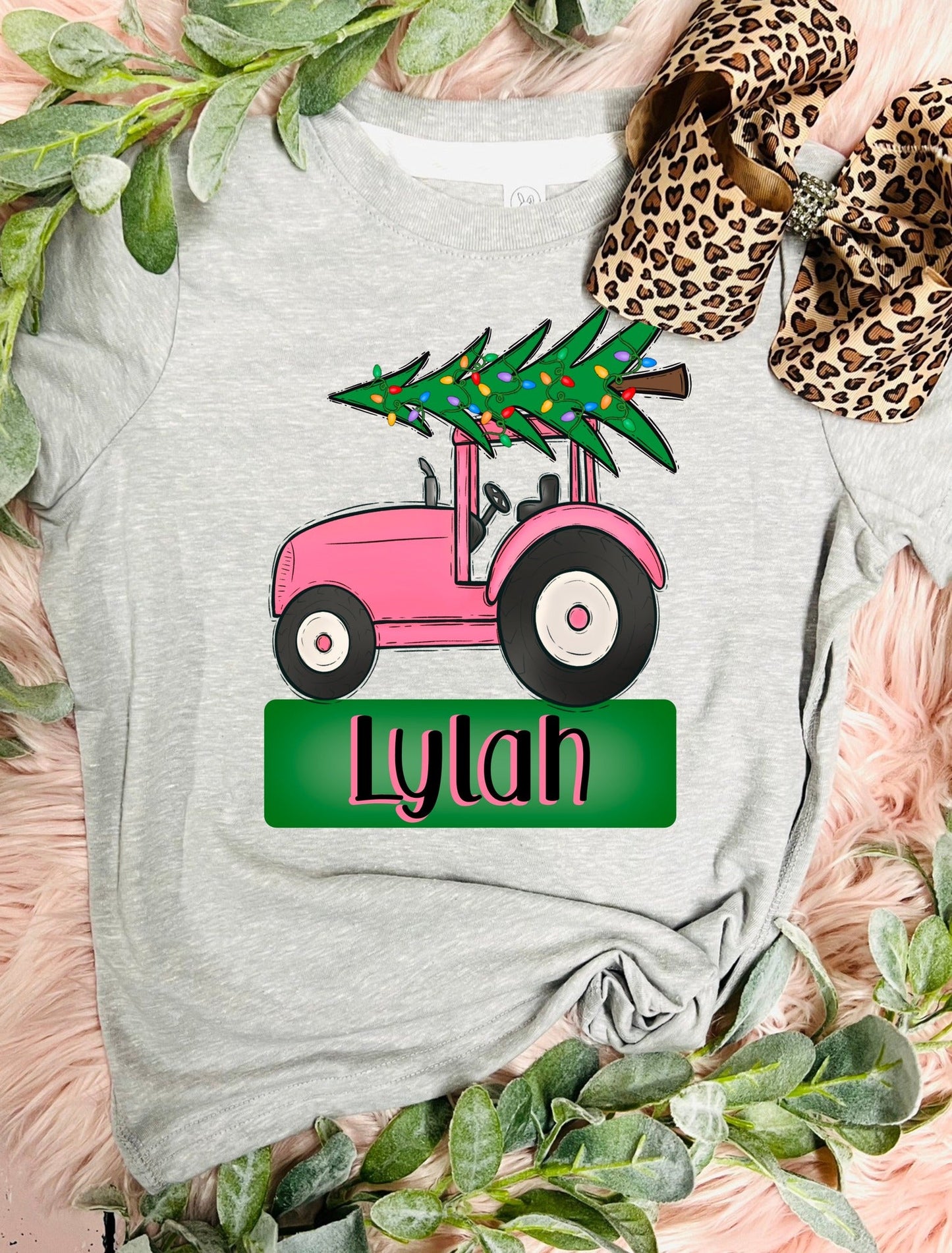 Kids Tractor Custom Tees Ash Grey