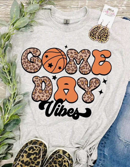 Game Day Vibes Basketball Ash Grey Tee