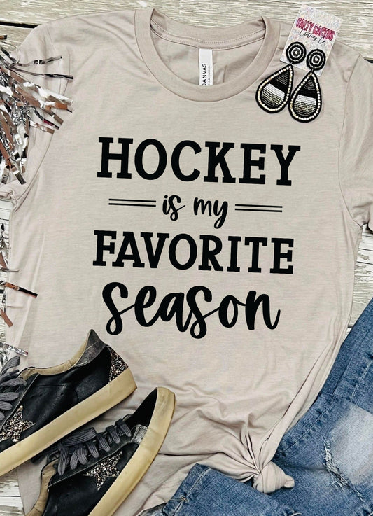 Hockey Is My Favorite Season Tan Tee