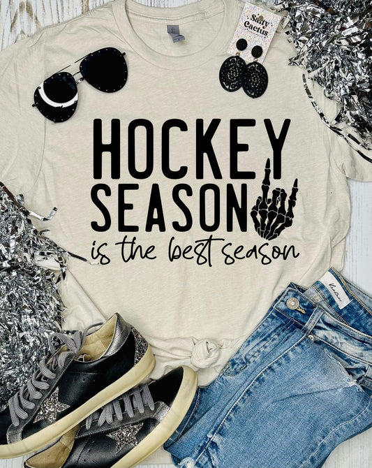 Hockey Season Is The Best Season Tan Tee