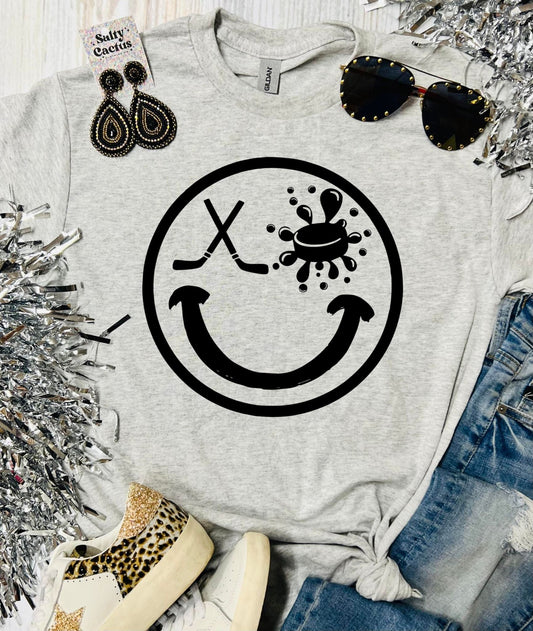 Hockey Smile Ash Grey Tee