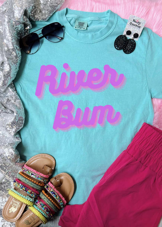 *DTF* River Bum Cursive Chalky Mint Comfort Color