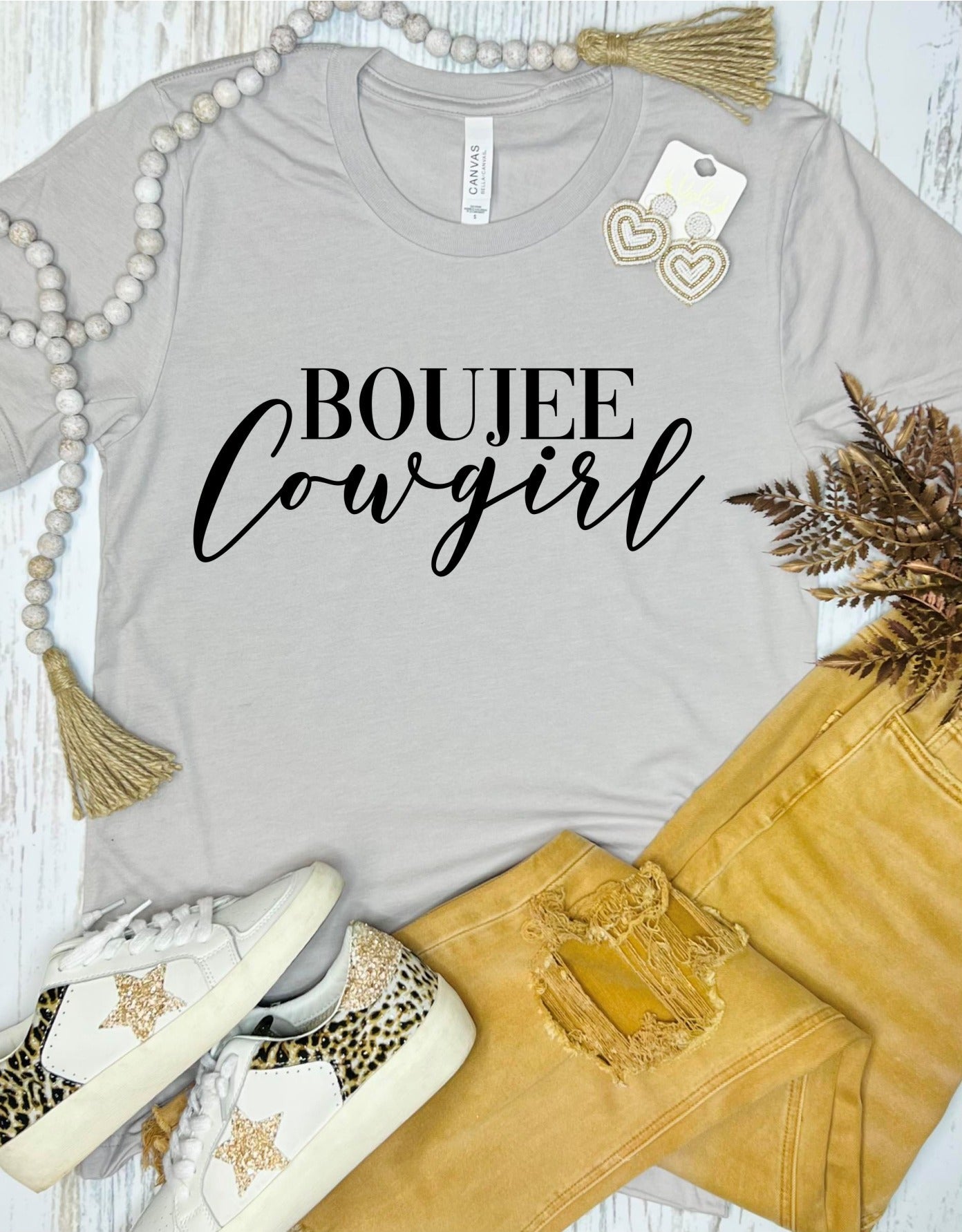 Boujee Cowgirl Stone Tee