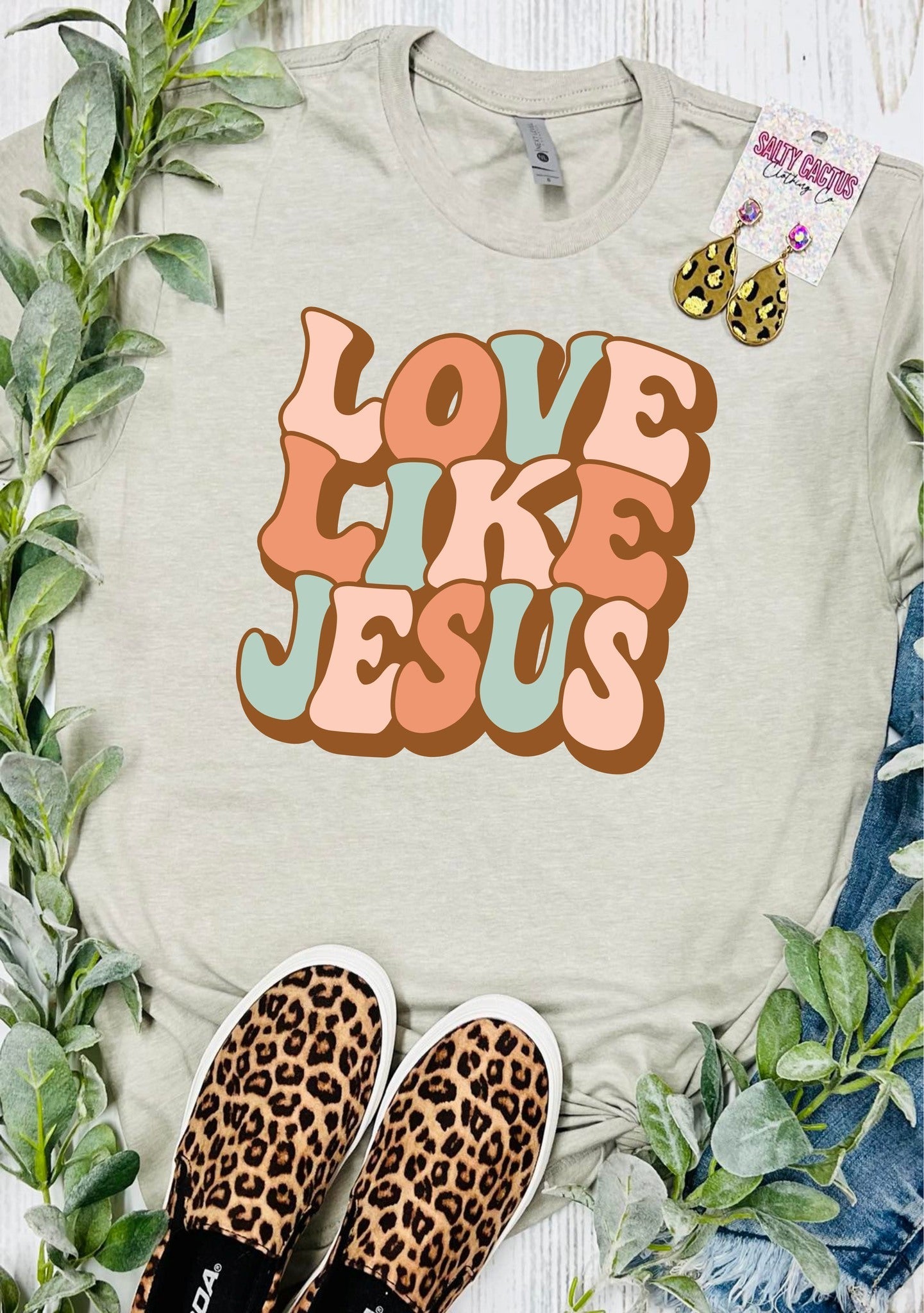 Love Like Jesus Retro Tan Tee