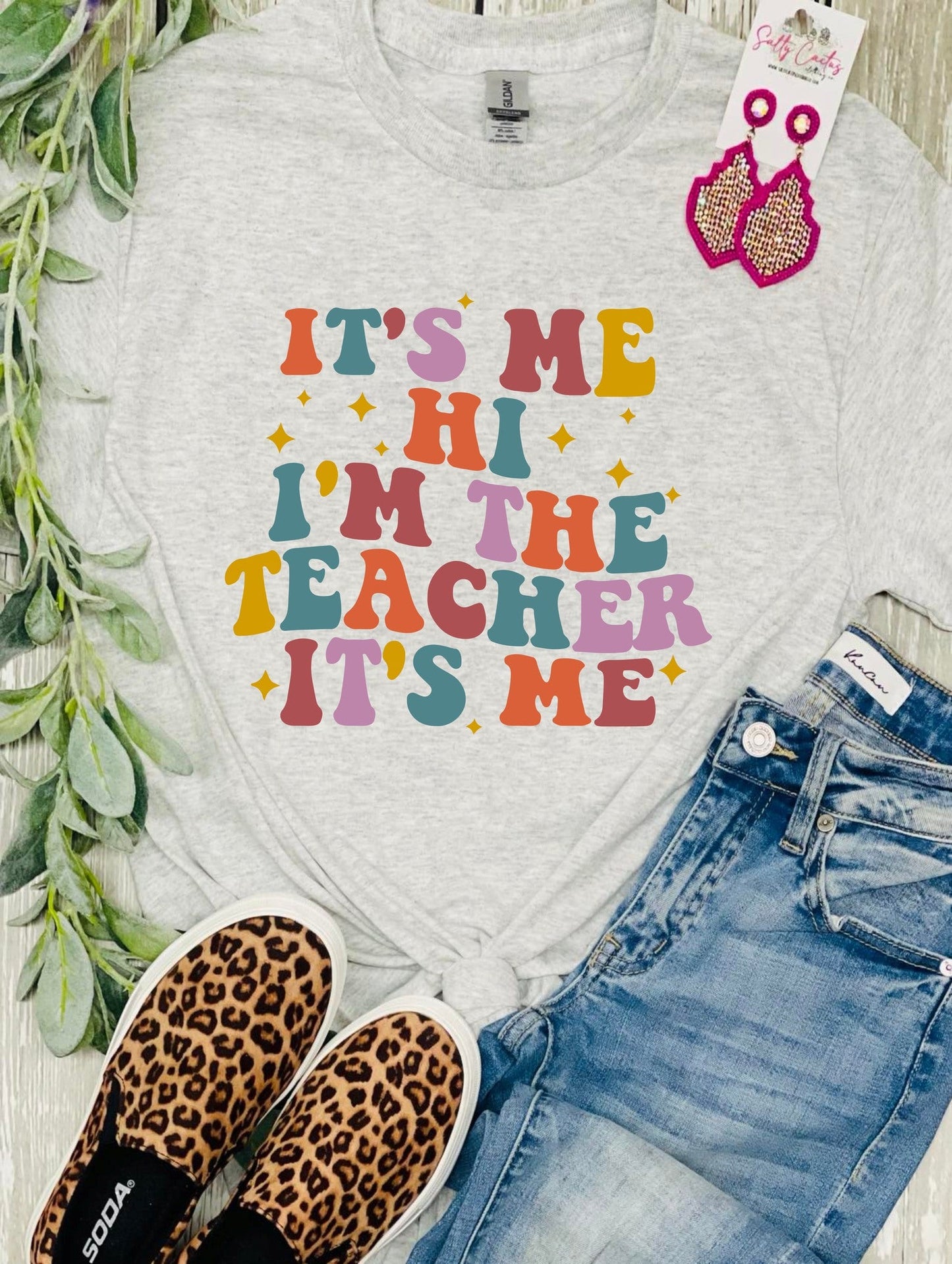 It's Me Hi, I'm The Teacher Ash Grey Tee