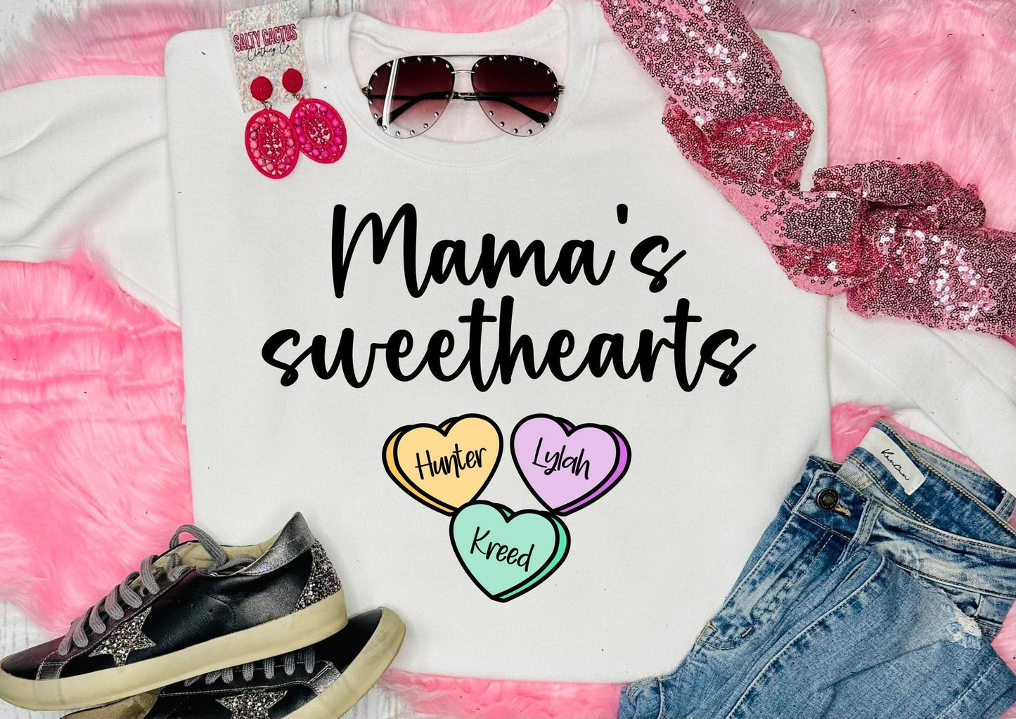 *Customizable*  Name Sweetheart White Sweatshirt